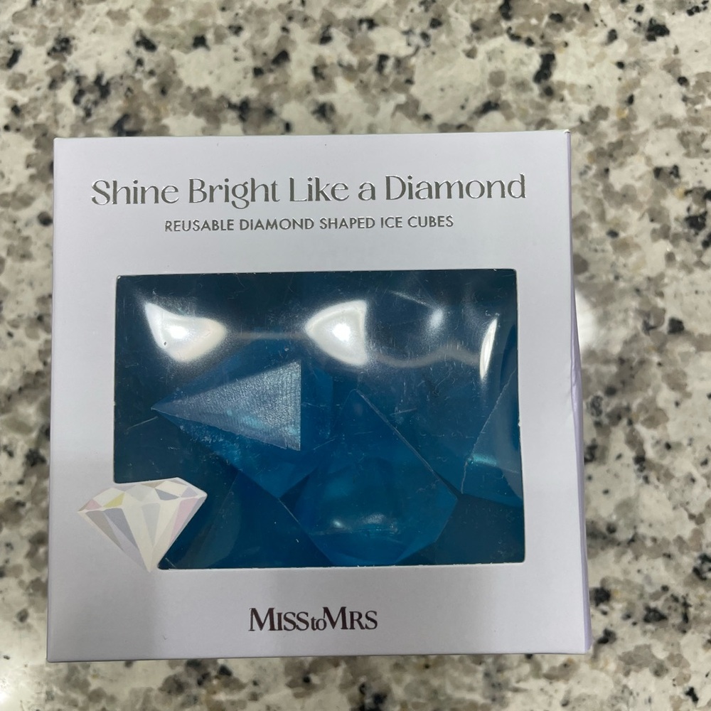 Blue Diamond Shaped Ice Cubes